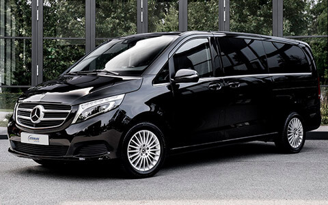 minivan, vclass, parkplatz, fuhrpark